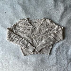 Beige V-Neck Sweater